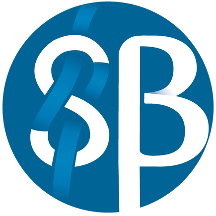 Safety Beta logo blue circle with with letters