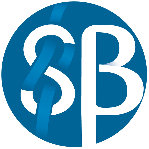 Safety Beta logo blue circle with with letters